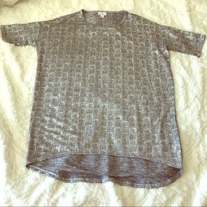 Statement Shinny & Sparkly LuLaRoe Top New Years Oversized High Low Short Sleeve